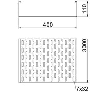 OBO Bettermann - Kabelrinne SKS 140 FS 110x400mm − 3 Meter