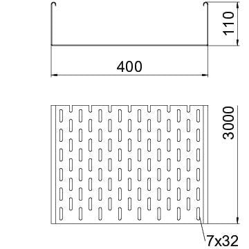 OBO Bettermann - Kabelrinne SKS 140 FS 110x400mm − 3 Meter