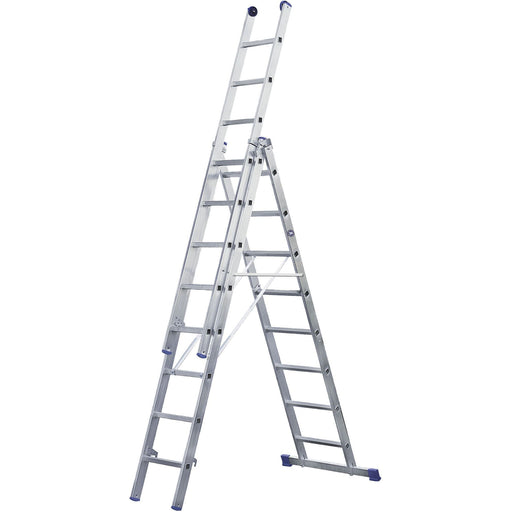 ILLER-LEITER - Sprossenleiter Alu-Mehrzweckleiter 3-tlg. 53010 3x10 Stufen