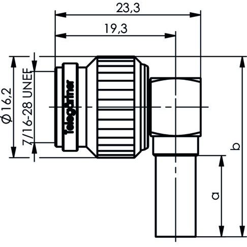 Telegärtner - Koax-Steckverbinder TNC-Kabelwinkelstecker cr 100023704 G30 (1.5/3.8)