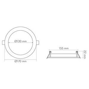 Nobile - Decken-/Wandleuchte LED-Panel Flat 1571301045 DTW, 350mA, ws