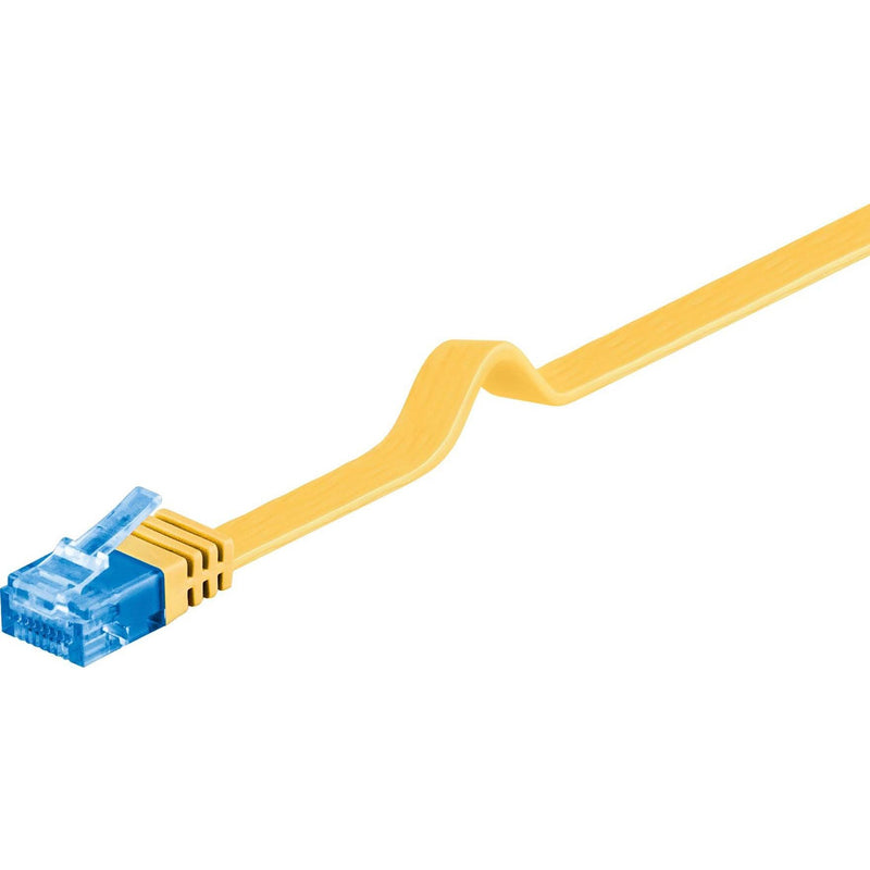Goobay - Patchkabel Kupfer Flachkabel U/UTP Cat6a 96307 gelb 1m