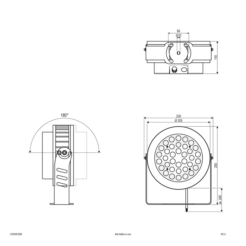 EVN Lichttechnik - Downlight/Strahler/Flutlicht LED-Fluter RGB LF65361599 0,5 Zuleit. anthr