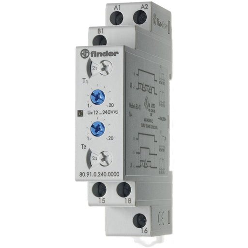 Finder - Zeitrelais Taktgeber asymetrisch 80.91.0.240.0000 1W, 12-240VAC/DC,16A