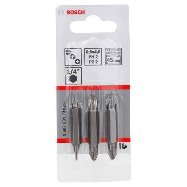 Bosch - Bit-Set Doppelklingenbit-Set, 2607001744 3-teilig S0,6x4,0
