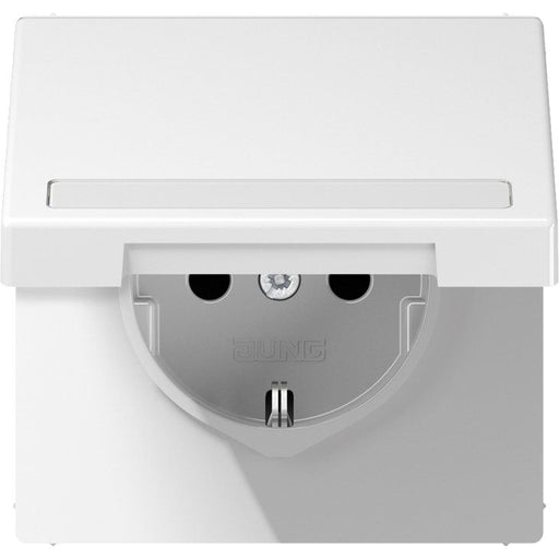 Jung - Abdeckung/Bedienelement für Installationsschalterprogramme Klappdeckel LS 1520 NAKLPL WW mit SCHUKO Topf