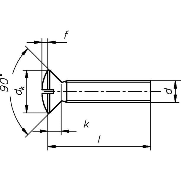 Dresselhaus - Maschinenschraube/Bolzen Linsensenkschraube 3377/000/01 6x25 Schlitz, A2 − 500 Stück