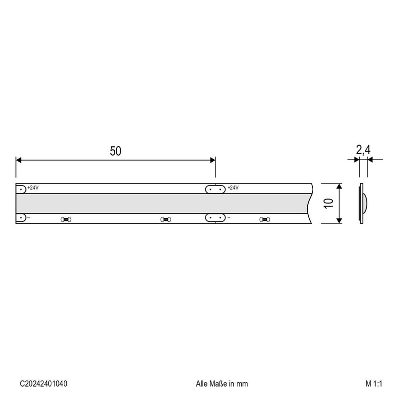 EVN Lichttechnik - Lichtschlauch/-band LED-Stripe 5m 24V IP20 C20242401040 COB, 4000K, 10W/m
