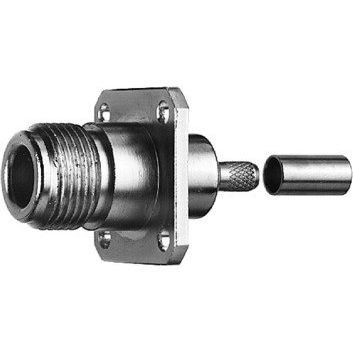 Telegärtner - Koax-Steckverbinder N-Kabeleinbaubuchse 100024013 mit Flansch Crimp G5