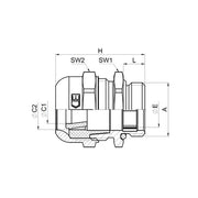 Jacob - Kabelverschraubung WADI one EMV M12x1,5 MS, galv. Vernickelt − 100 Stück