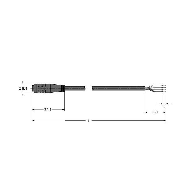 Turck - Konfektioniertes Sensor-Aktor-Kabel Aktuator- u. Sensorleitung PKG4S-7/TEL PVC