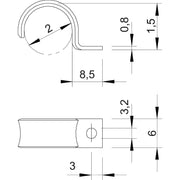 OBO Bettermann - Befestigungsschelle für Kabel/Rohre Leitungsschelle WN 7855 A 2 ge.chromat. − 100 Stück