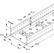 Niedax - Kabelrinne schwer RSSKP 110.100 S OV 3m, m.Kombilochung − 3 Meter
