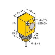 Turck - Lichttaster mit Hintergrundausblendung Opto Sensor Q25RW3FF50 W/30 Lichttaster − 1 Stück