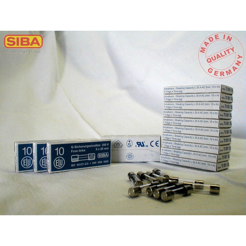 Siba - Zylindrische Sicherung G-Sicherung T 63mA 179120 5x20 − 100 Stück