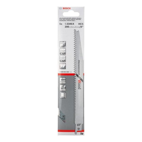 Bosch - Säbelsägeblatt Progressor for 2608654404 Wood, 5er-Pack