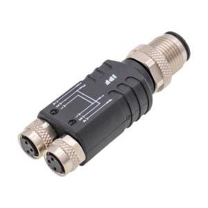 Ipf Electronic - Passiver Sensor-/Aktor-Verteiler (ohne Leitung) Verteiler, 19x56x19mm, 2x VK000058 M8 3polig M12 4polig