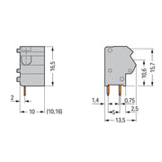 WAGO - Leiterplattenklemme 2LeiterLeiterplattenklemme 254-822 − 100 Stück