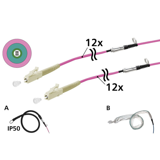 Metz Connect - System-Patchkabel LWL OpDAT VIK Universalkabel 152U127JJ5020G 12xOM4, LC-LC, 20 m