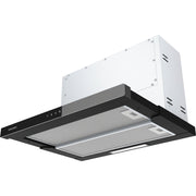 Oranier - Dunstabzugshaube Schublüfter FLA 690 Schwarzglas, 90 cm