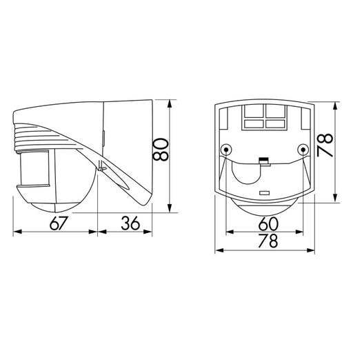 BEG Brück Electronic - Bewegungsmelder/Präsenzmelder komplett Bewegungsmelder LC-Click-N 200 sw schwarz
