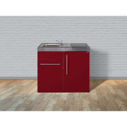Stengel - Mini-Küche Miniküche Premiumline MPBR100SGKFreBliS Bordeauxrot
