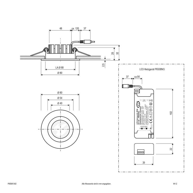 EVN Lichttechnik - Downlight/Strahler/Flutlicht LED Downlight schwenkbar P65081302 dimmbar, IP65