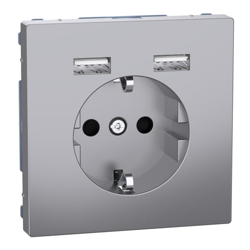 Merten - Steckdose SCHUKO-Steckdose MEG2366-6036 m.USB Ladegerät eds