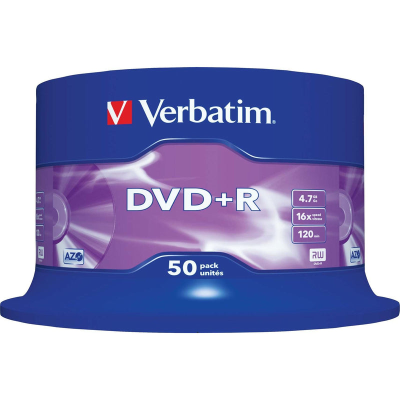 Verbatim - Speichermedium digital DVD+R 4.7GB/120Min/16x 43550 (VE50) Cakebox (50 Disc)