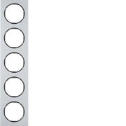 Berker - Abdeckrahmen Rahmen Alu/sw 10152284 5fach