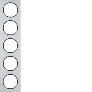 Berker - Abdeckrahmen Rahmen Alu/sw 10152284 5fach