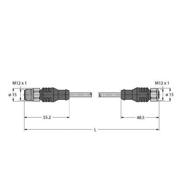 Turck - Konfektioniertes Sensor-Aktor-Kabel Feldbusleitung RSCV-RKCV #8900055 4-polig