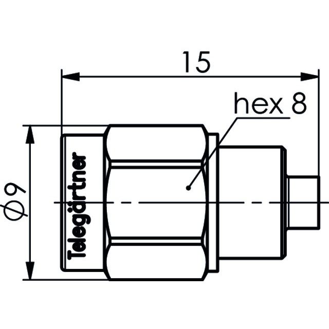 Telegärtner - Abschlusswiderstand R-SMA-Abschlusswiderstand 100024788 (M) AU,1W,23dB/6GHz