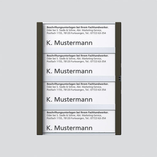 Siedle&Söhne - Zubehör/Ersatzteile für Türkommunikation Namensschild graph-met kpl 200029795-00 f.TM 612-4 GM − 1 Stück