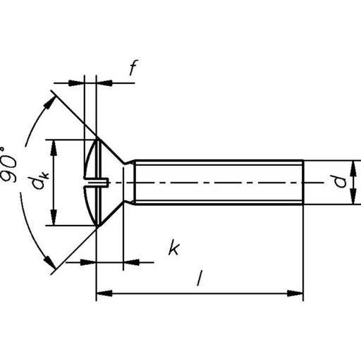 Dresselhaus - Maschinenschraube/Bolzen Linsensenkschraube 4.8 0430/001/01 5x35 Schlitz − 500 Stück