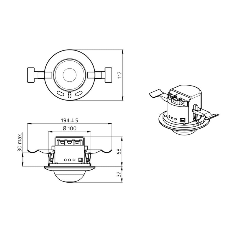BEG Brück Electronic - Bussystem-Bewegungsmelder Präsenzmelder PD4-M-DAA4G-DE DALI