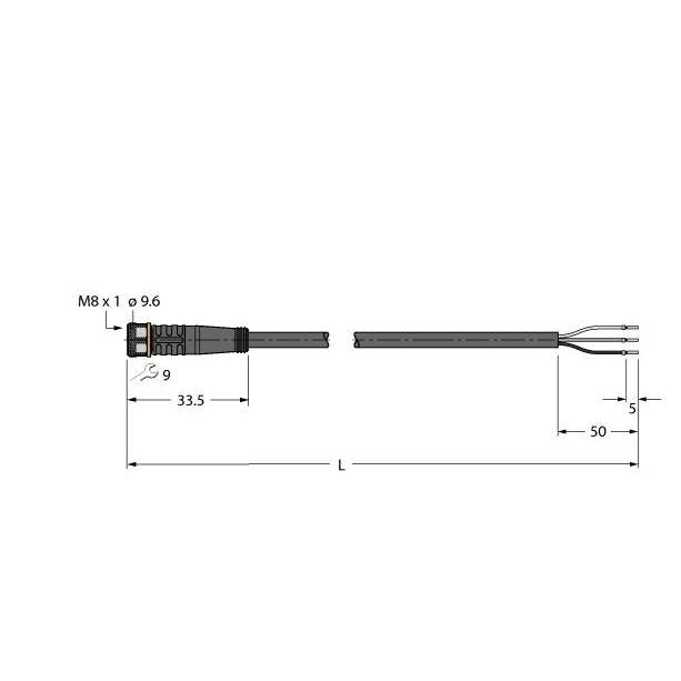 Turck - Konfektioniertes Sensor-Aktor-Kabel Aktuator- u. Sensorleitung PKG3M-10/TXY PUR − 1 Stück