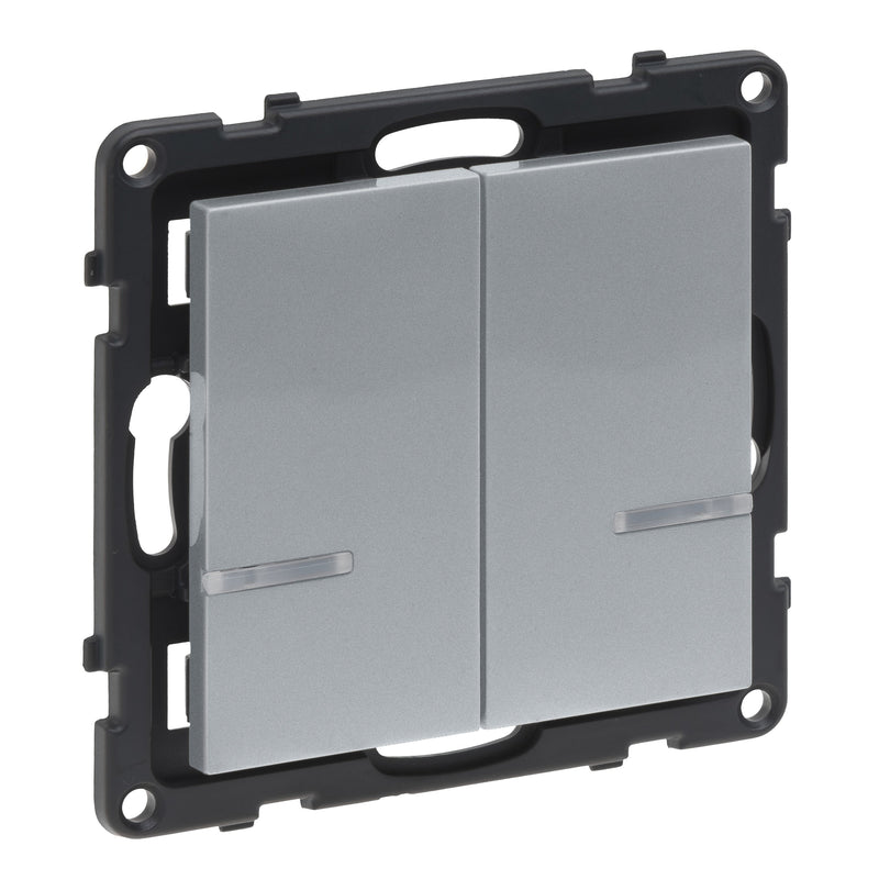 Legrand - Funksender Wandsender 2-Fach Legrand 765734 Aluminium