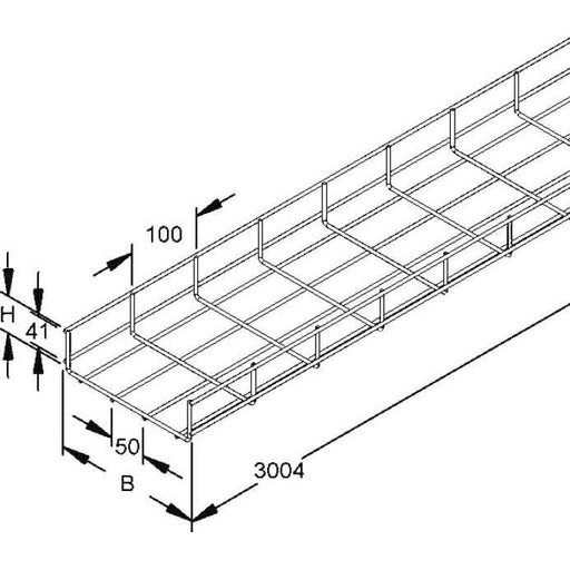 Niedax - Gitterrinne U-förmig GRSX 60.200 E3 60x200x3000mm − 3 Meter