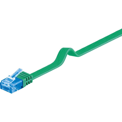 Goobay - Patchkabel Kupfer Flachkabel U/UTP Cat6a 96319 grün 2m