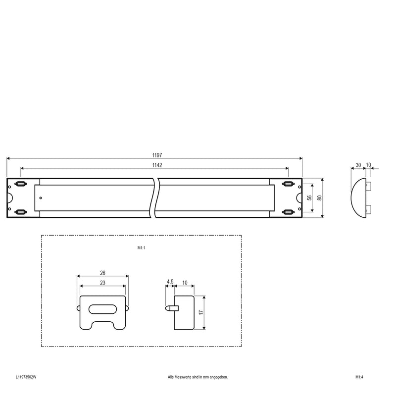 EVN Lichttechnik - Lichtleiste LED-Anbauleuchte L11973502W ww 3000K 230V 110° IP20