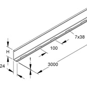 Niedax - Trennwand für Kabeltragsystem Trennsteg RW 60 E3 − 3 Meter