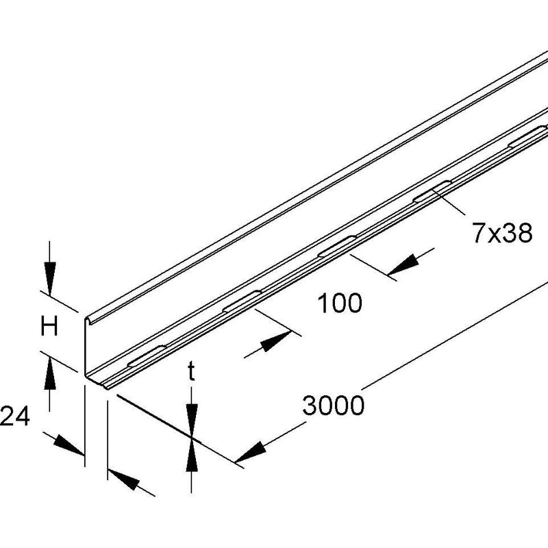 Niedax - Trennwand für Kabeltragsystem Trennsteg RW 60 E3 − 3 Meter