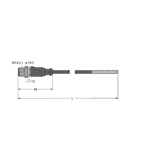 Turck - Rundsteckverbinder, feldkonfektionierbar (Industriesteckverbinder) Anschlussleitung RSSD-4416-25M