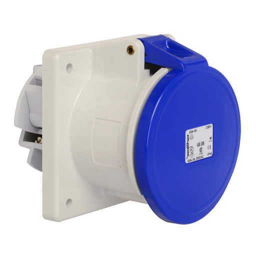 Walther Werke - CEE-Anbausteckdose (IEC 60309) Anbaudose gerade 63A 460306 3P 230V 6h IP44