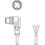 Leuze - Konfektioniertes Sensor-Aktor-Kabel Anschlussleitung KS U-M12-4W-V1-100