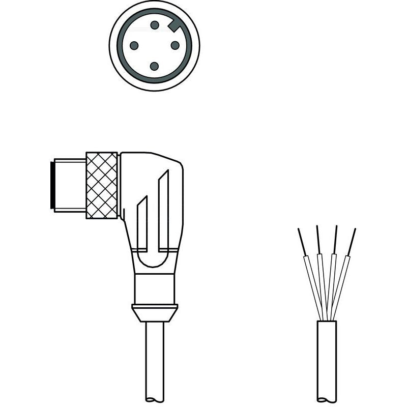 Leuze - Konfektioniertes Sensor-Aktor-Kabel Anschlussleitung KS U-M12-4W-V1-100