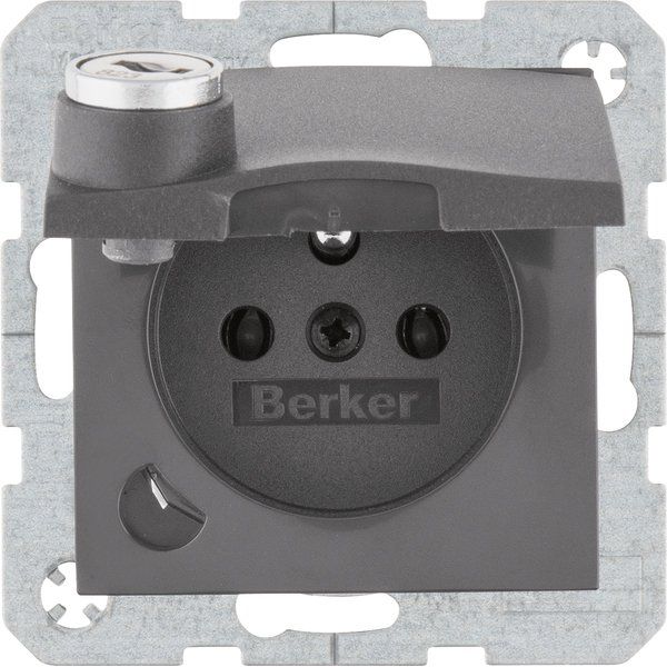 Berker - Steckdose m. Erdstift 6768111606 S.1,anth,ma