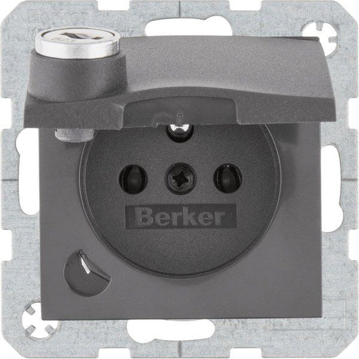 Berker - Steckdose m. Erdstift 6768111606 S.1,anth,ma
