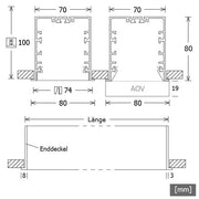 LTS Licht&Leuchten - Decken-/Wandleuchte LED-Einbauleuchte MLR070108302AOVDA.ws 830, DALI, ws